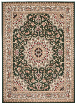 Teppich Atlas Grün Traditionell Rosette Rahmen