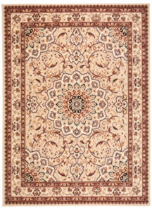 Teppich Atlas Beige Traditionell Rosette Rahmen