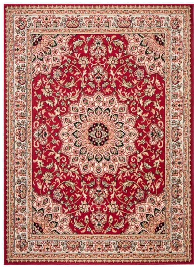 Teppich Atlas Rot Traditionell Rosette Rahmen