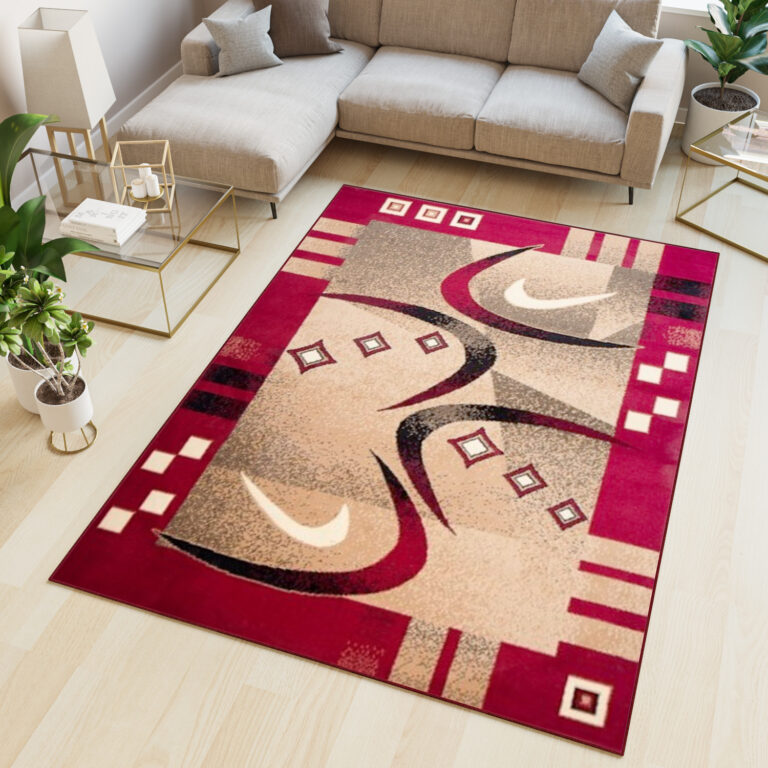 Teppich Atlas Beige Rot Geometrisch Abstrakt