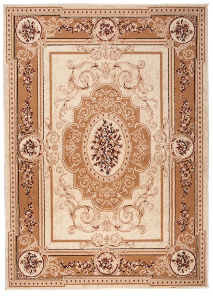 Teppich Atlas Creme Beige Traditionell Medaillon