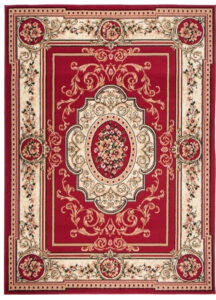 Teppich Atlas Rot Creme Traditionell Medaillon