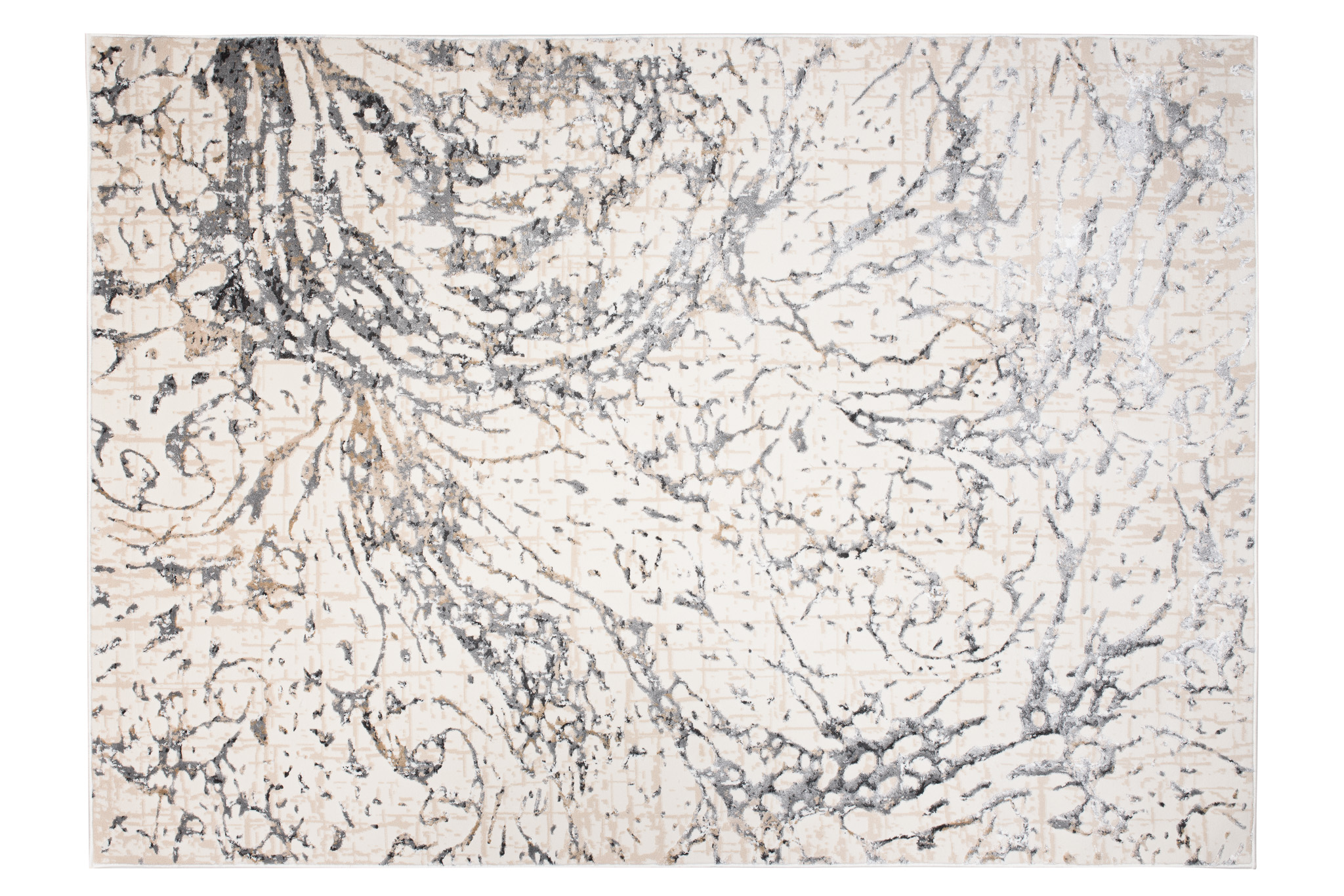 Teppich Hera Creme Grau Beige Wellen 3D-Effekt