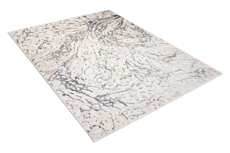 Teppich Hera Creme Grau Beige Wellen 3D-Effekt