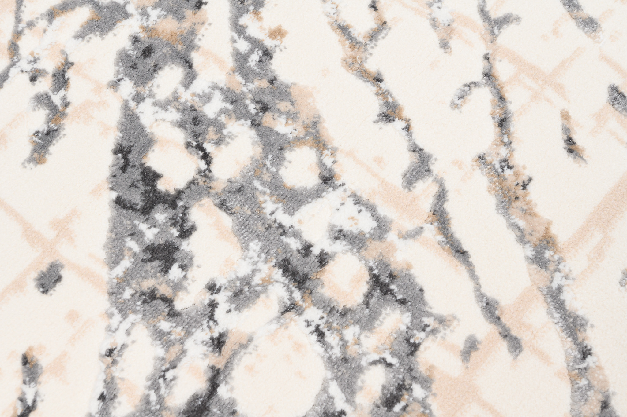 Teppich Hera Creme Grau Beige Wellen 3D-Effekt