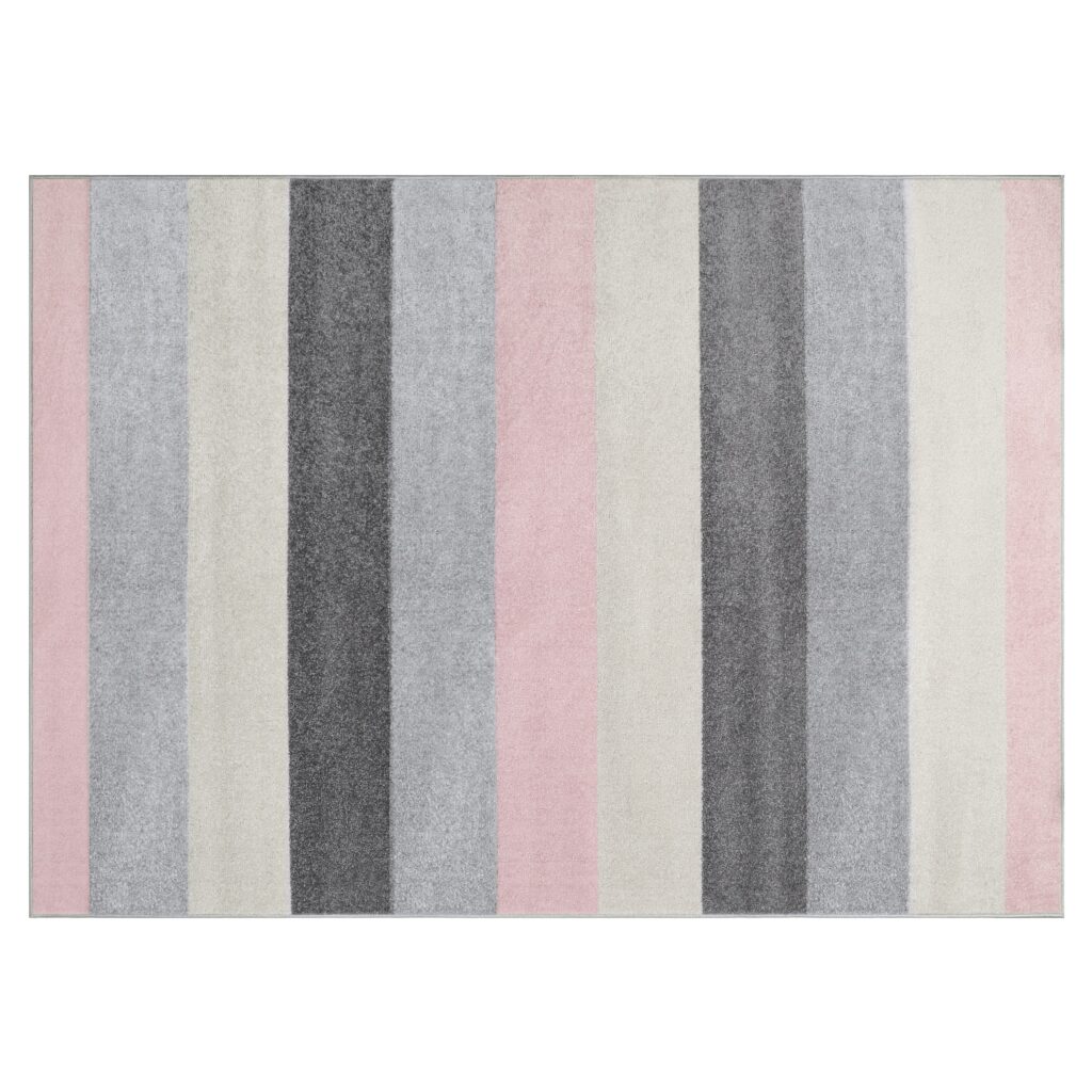 Teppich Lazur Grau Rosa Geometrisch Linien