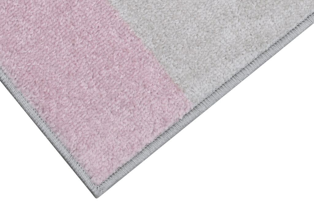 Teppich Lazur Grau Rosa Geometrisch Linien