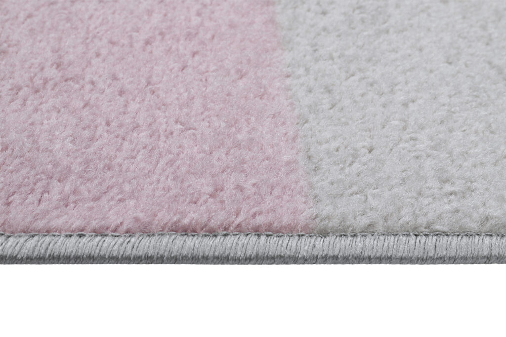 Teppich Lazur Grau Rosa Geometrisch Linien