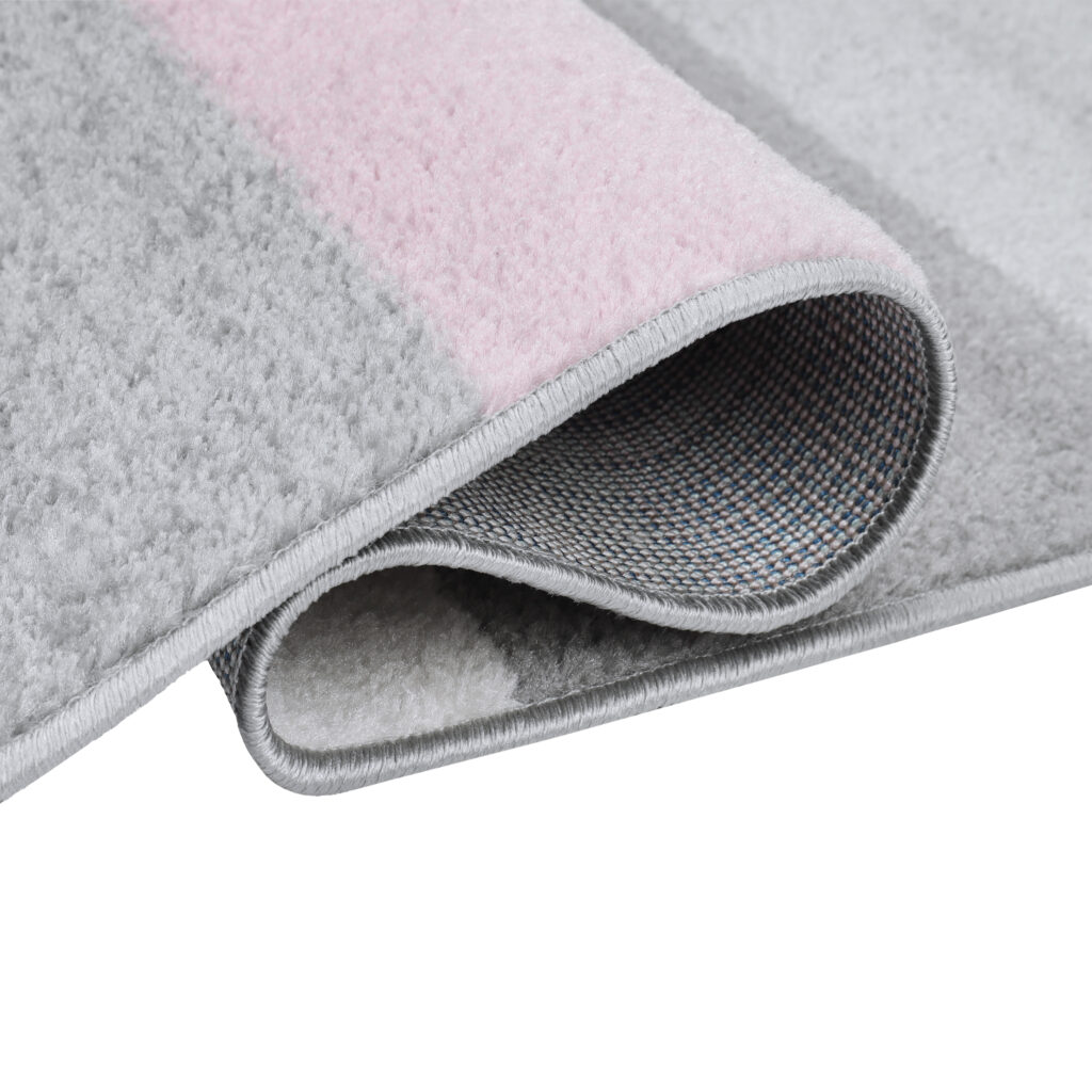 Teppich Lazur Grau Rosa Geometrisch Linien