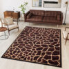 Teppich Atlas Braun Beige Tier Print Giraffe