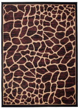 Teppich Atlas Braun Beige Tier Print Giraffe