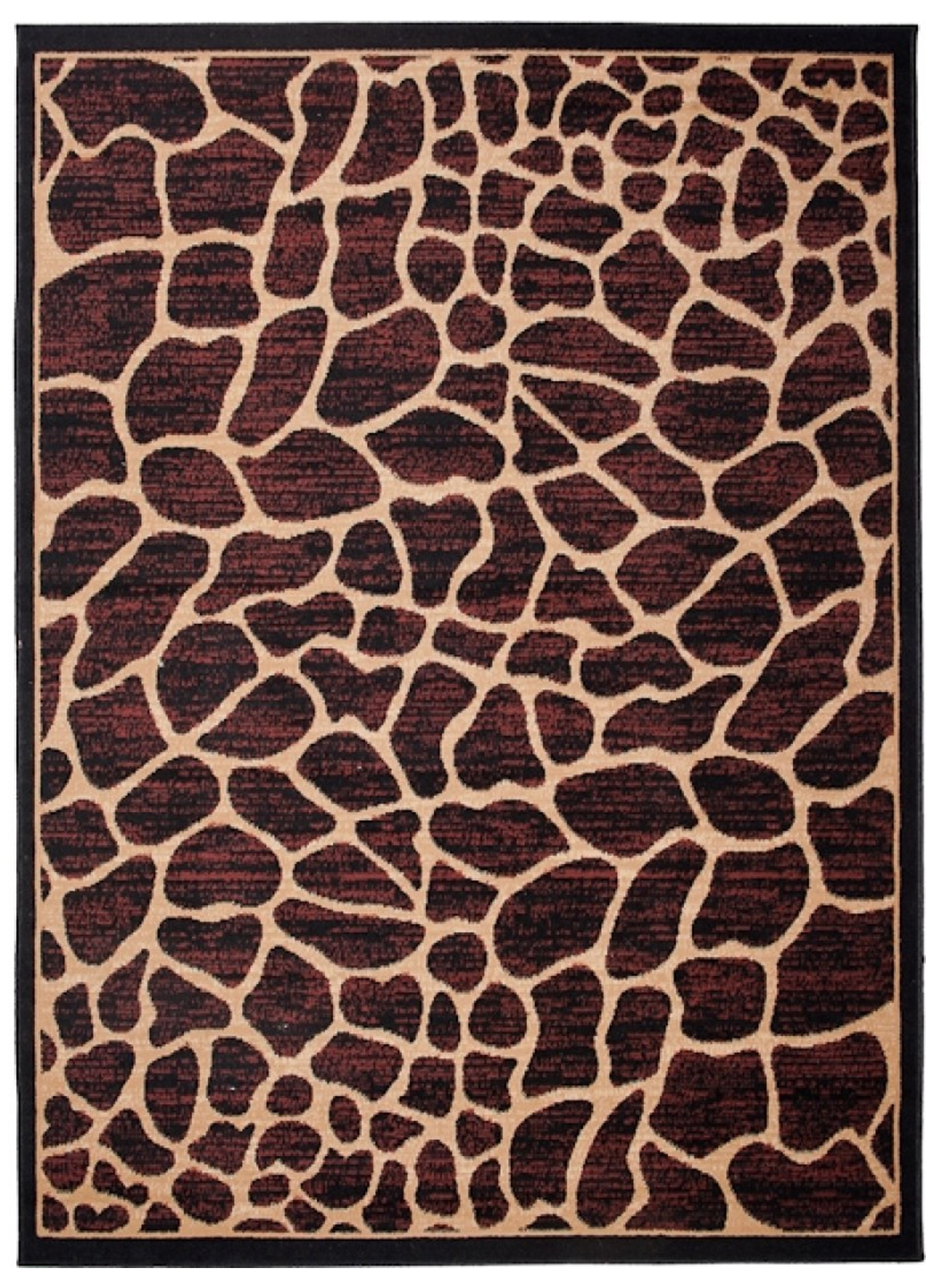 Teppich Atlas Braun Beige Tier Print Giraffe