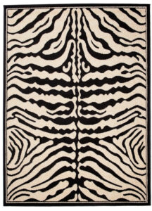 Teppich Atlas Schwarz Creme Tier Print Zebra