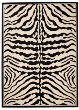Teppich Atlas Schwarz Creme Tier Print Zebra