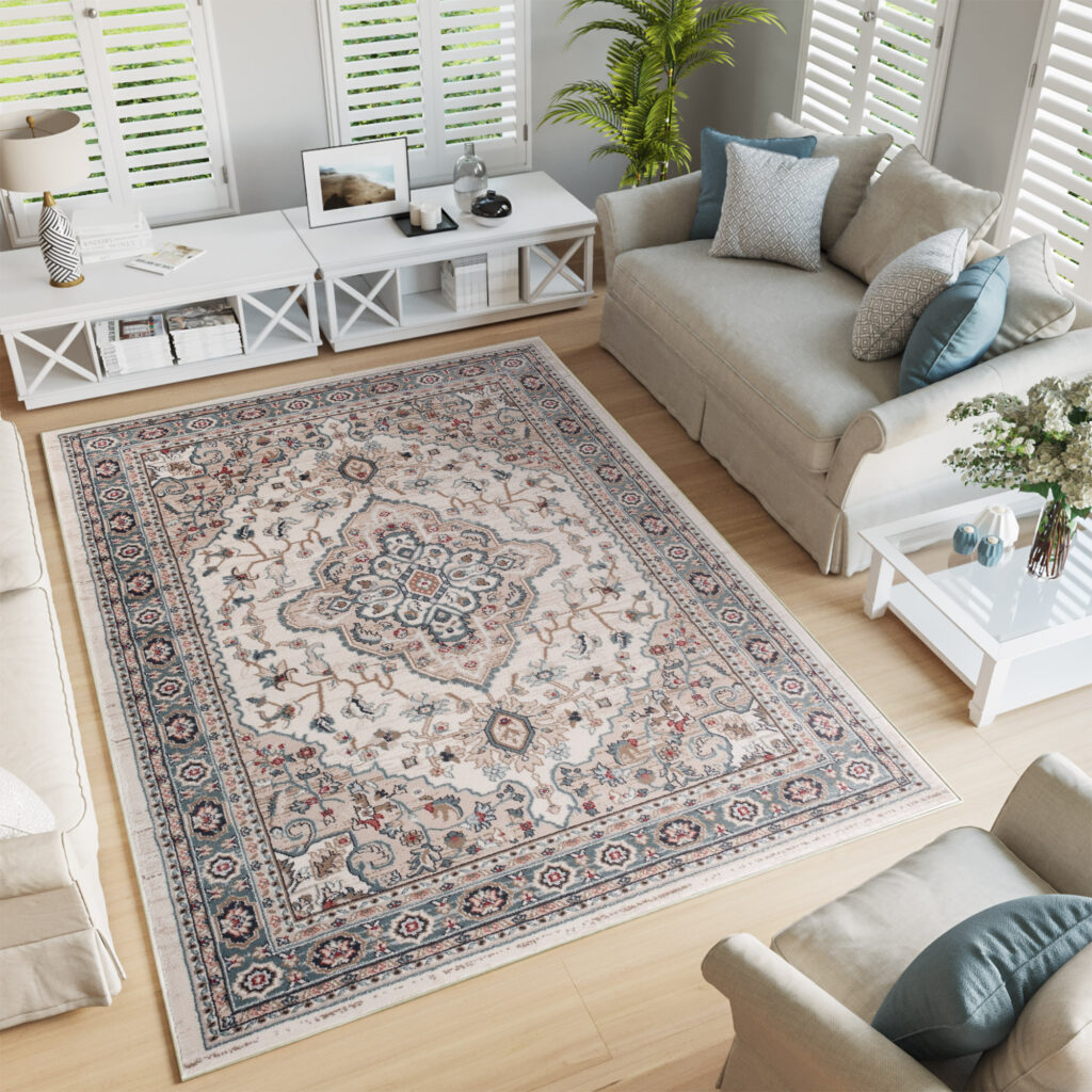 Teppich Colorado Traditionell Creme Beige Ornament