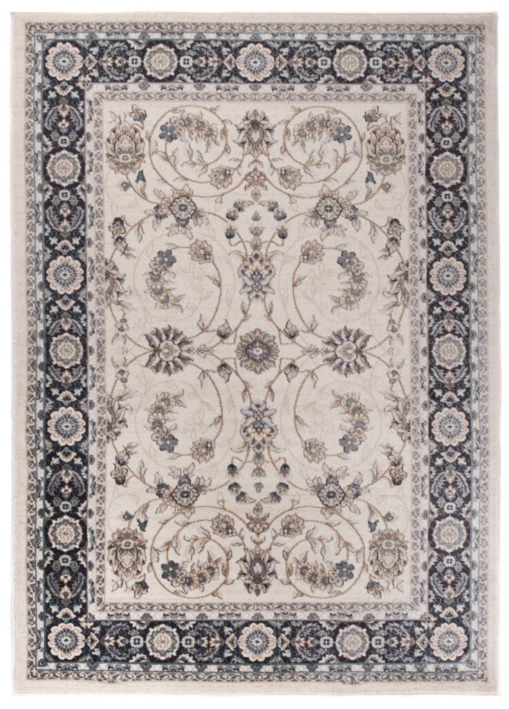 Teppich Colorado Traditioneller Creme Schwarz Floral