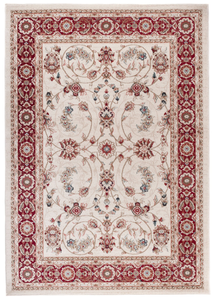Teppich Colorado Traditioneller Creme Rot Floral