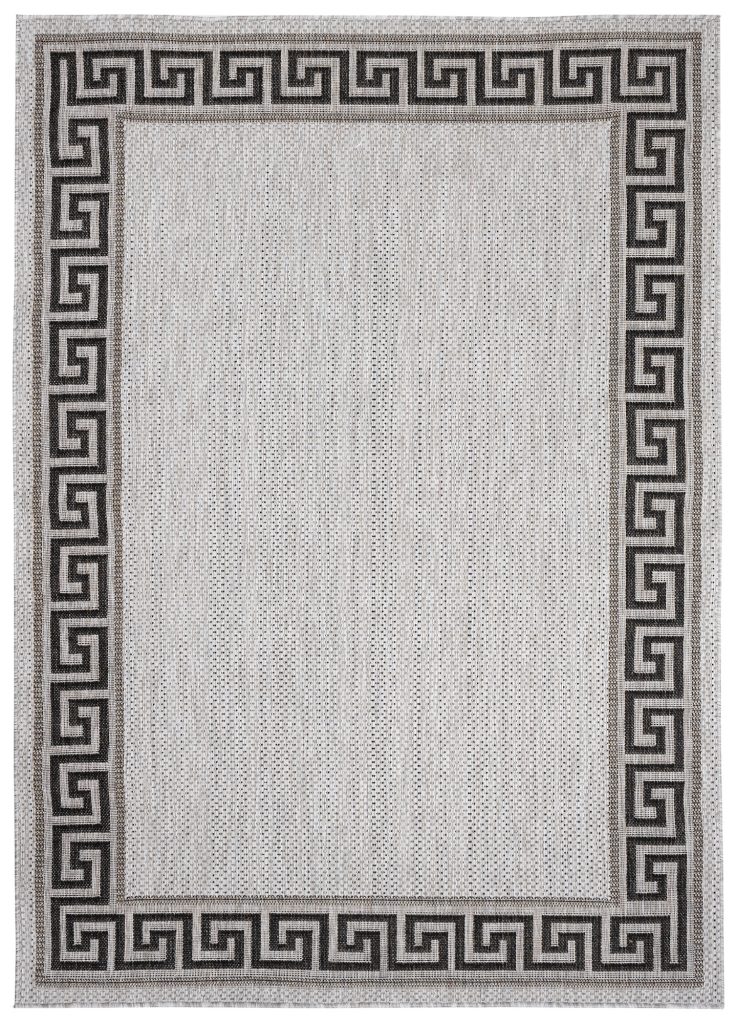 Teppich Melissa Grau Schwarz Zig Zag Indoor Outdoor
