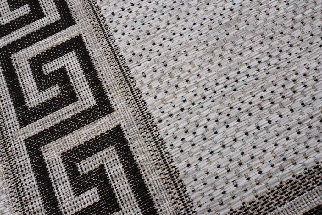 Teppich Melissa Grau Schwarz Zig Zag Indoor Outdoor