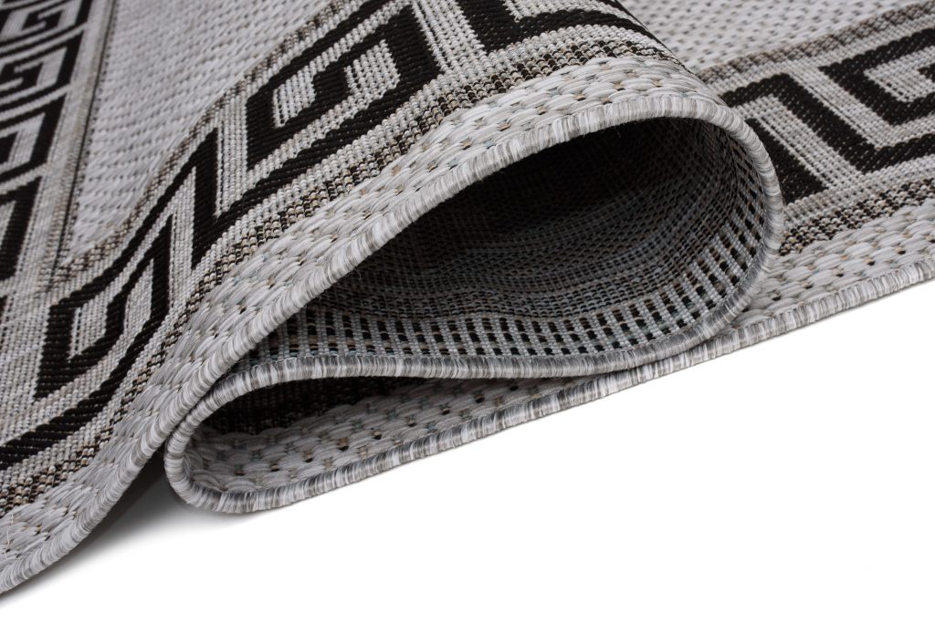Teppich Melissa Grau Schwarz Zig Zag Indoor Outdoor