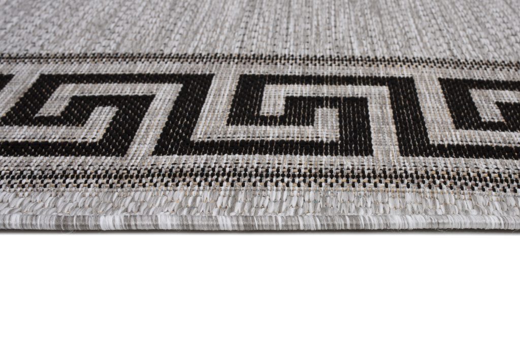Teppich Melissa Grau Schwarz Zig Zag Indoor Outdoor