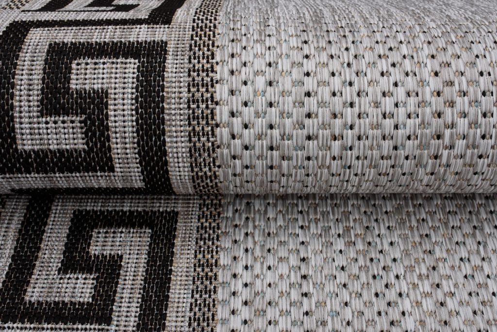 Teppich Melissa Grau Schwarz Zig Zag Indoor Outdoor