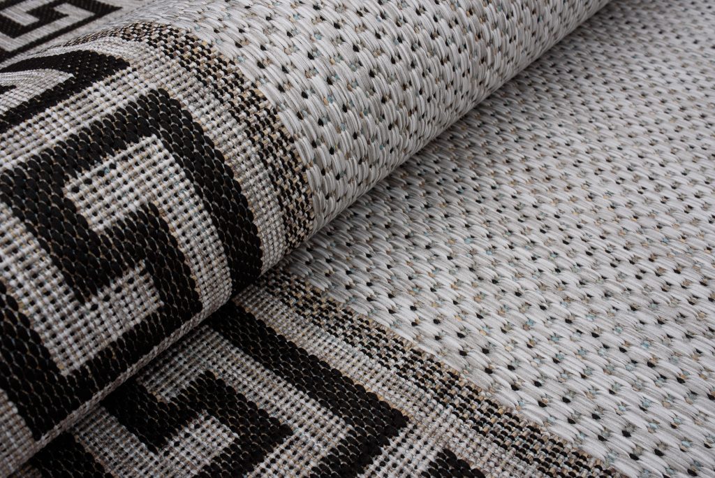 Teppich Melissa Grau Schwarz Zig Zag Indoor Outdoor