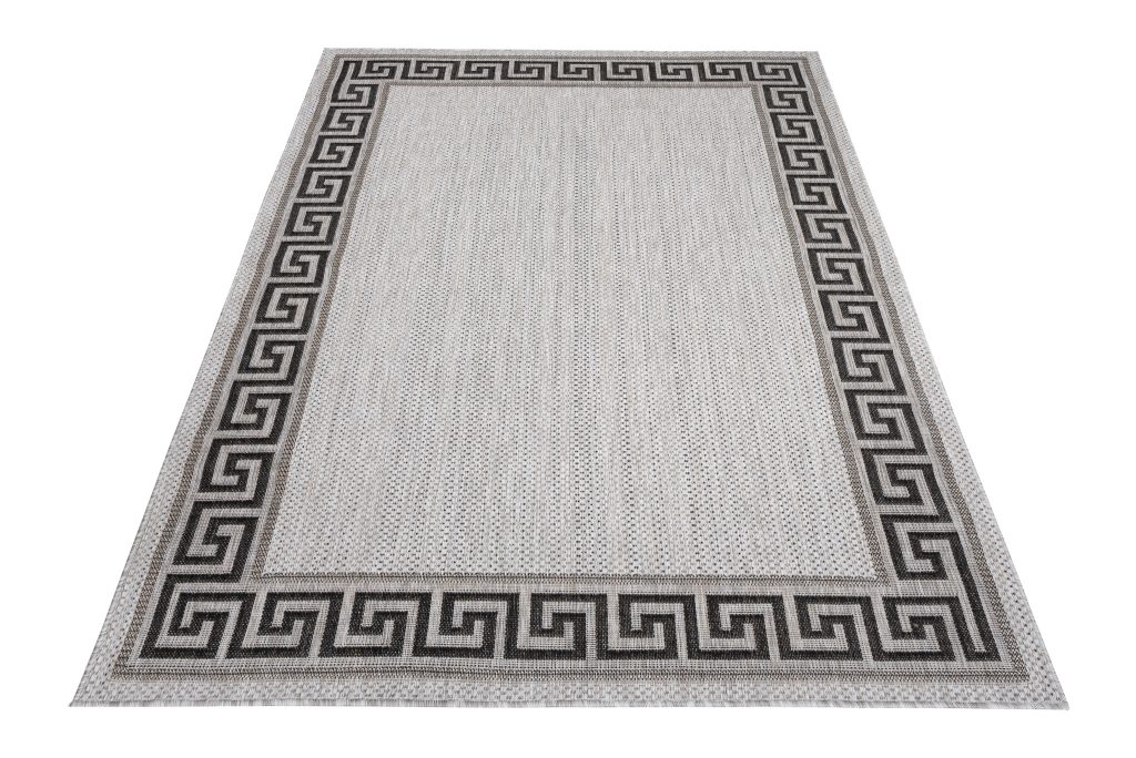 Teppich Melissa Grau Schwarz Zig Zag Indoor Outdoor