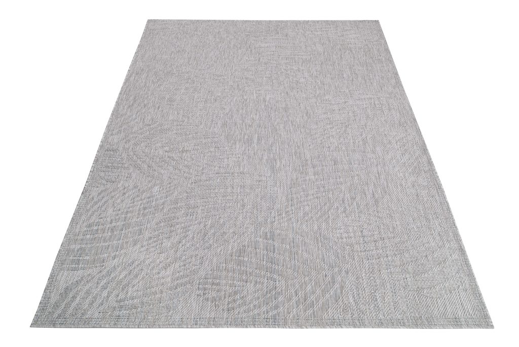 Teppich Melissa Grau Melange Blätter Indoor Outdoor
