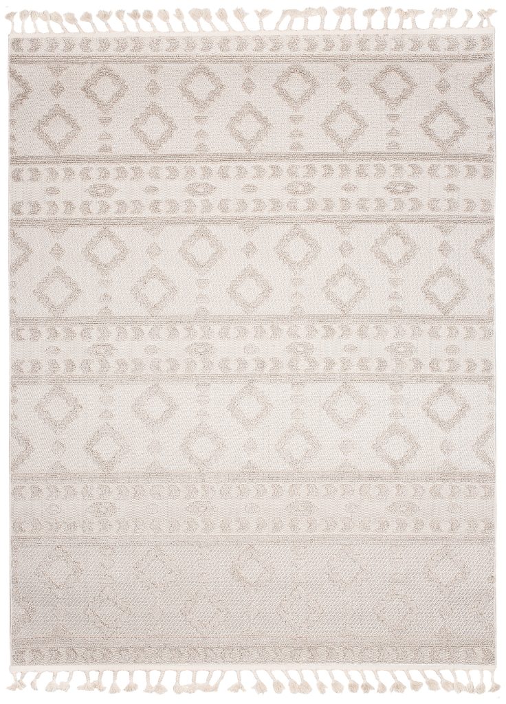 Teppich Timber Indoor Outdoor Beige Ethno Fransen