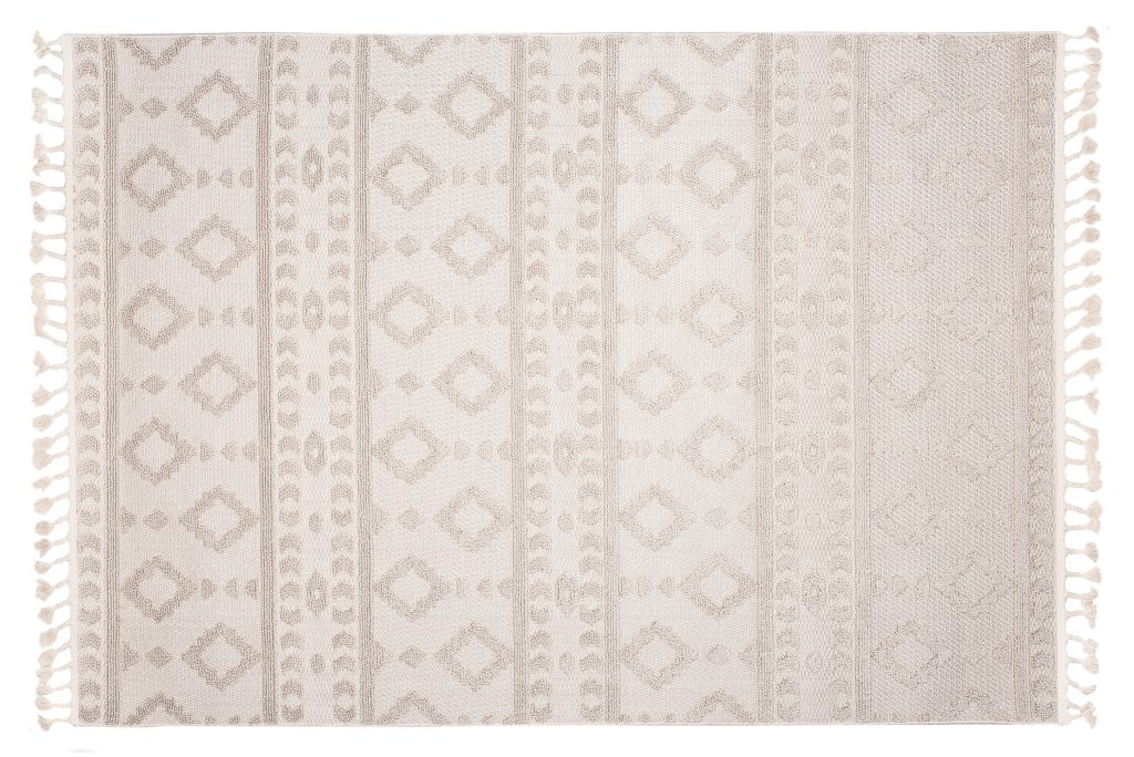 Teppich Timber Indoor Outdoor Beige Ethno Fransen