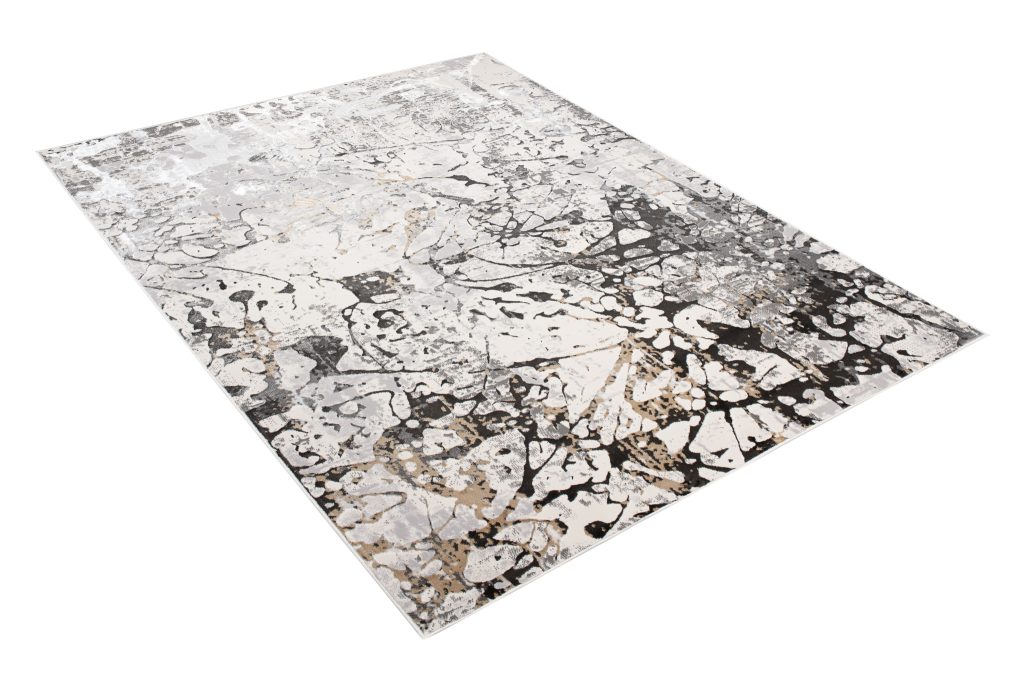 Teppich Golden Grau Creme Abstrakt