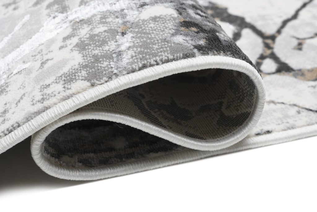 Teppich Golden Grau Creme Abstrakt