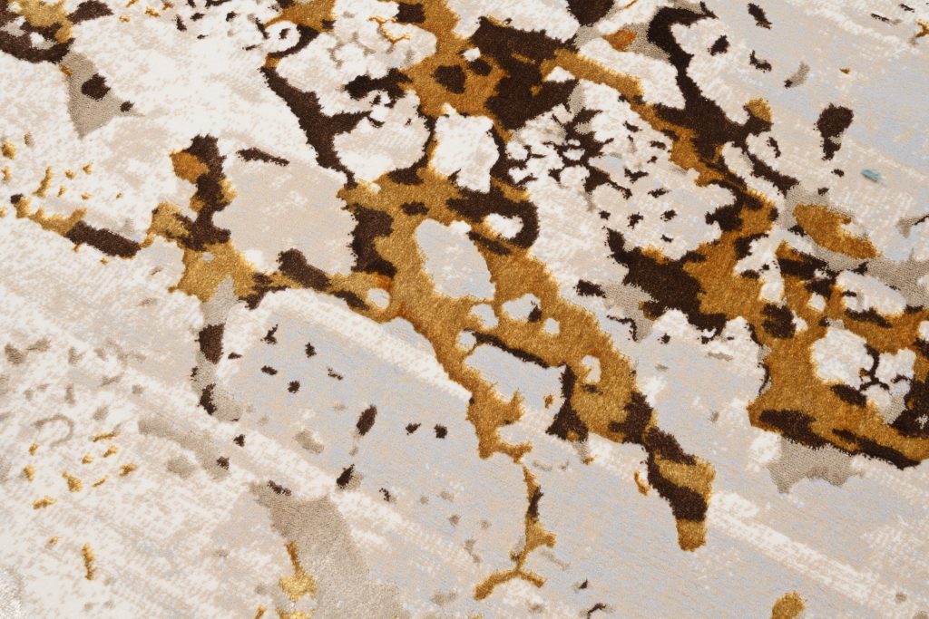 Teppich Golden Creme Gold Abstrakt