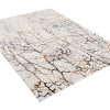 Teppich Golden Creme Gold Grau Schlangenleder Motiv