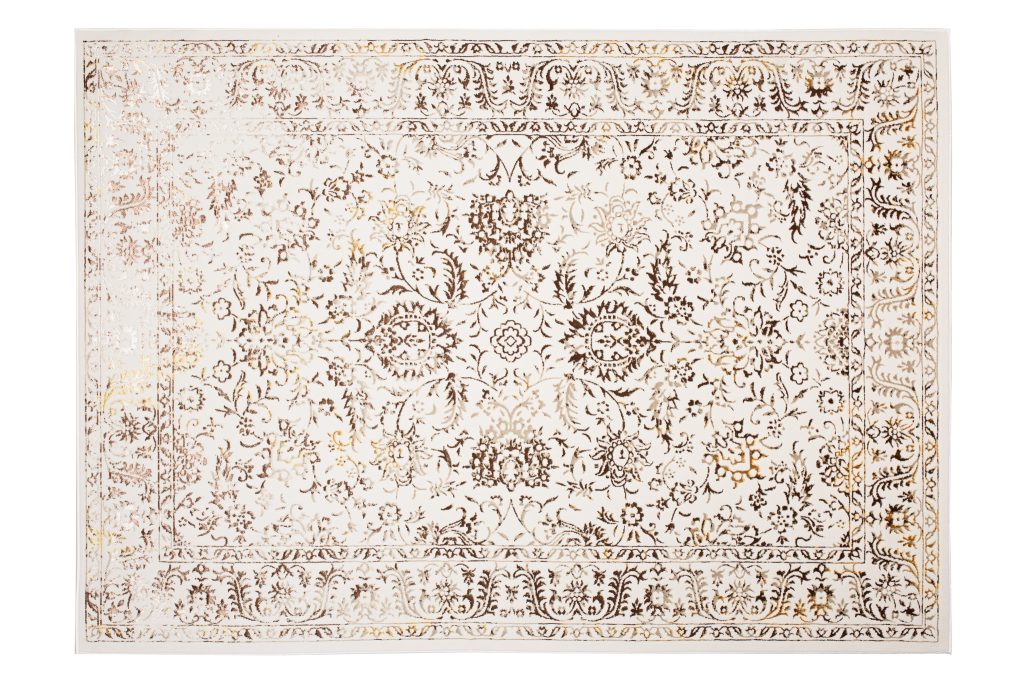 Teppich Golden Creme Gold Vintage Rahmen