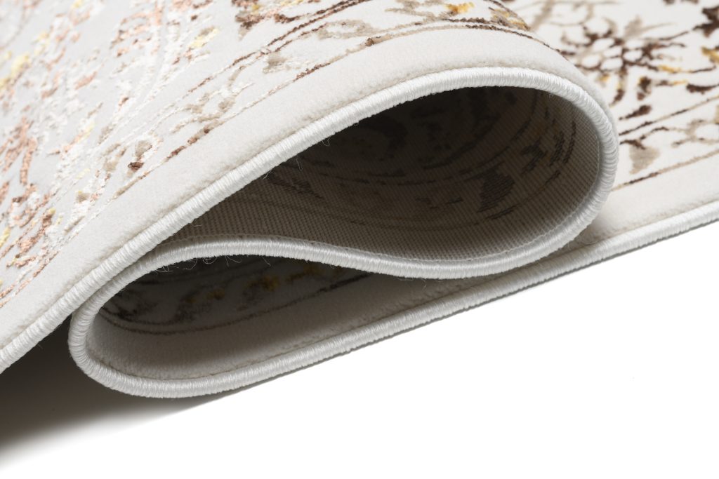 Teppich Golden Creme Gold Vintage Rahmen
