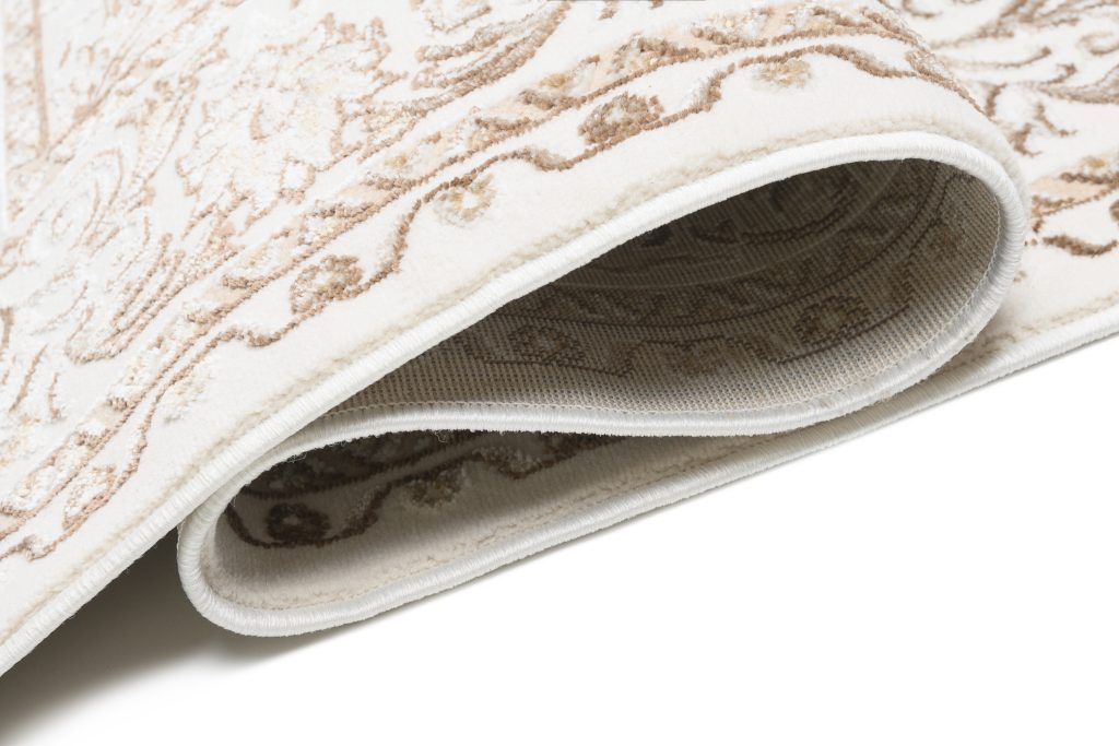 Teppich Hera Vintage Creme Beige Rahmen 3D-Effekt