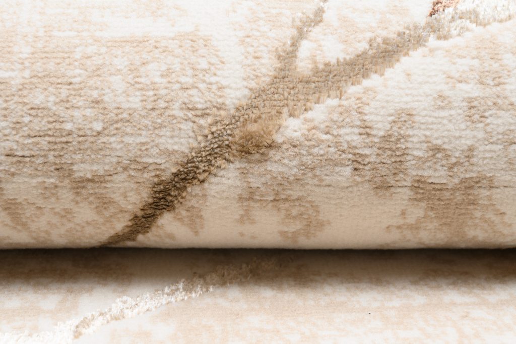 Teppich Golden Beige Gold Braun Linien