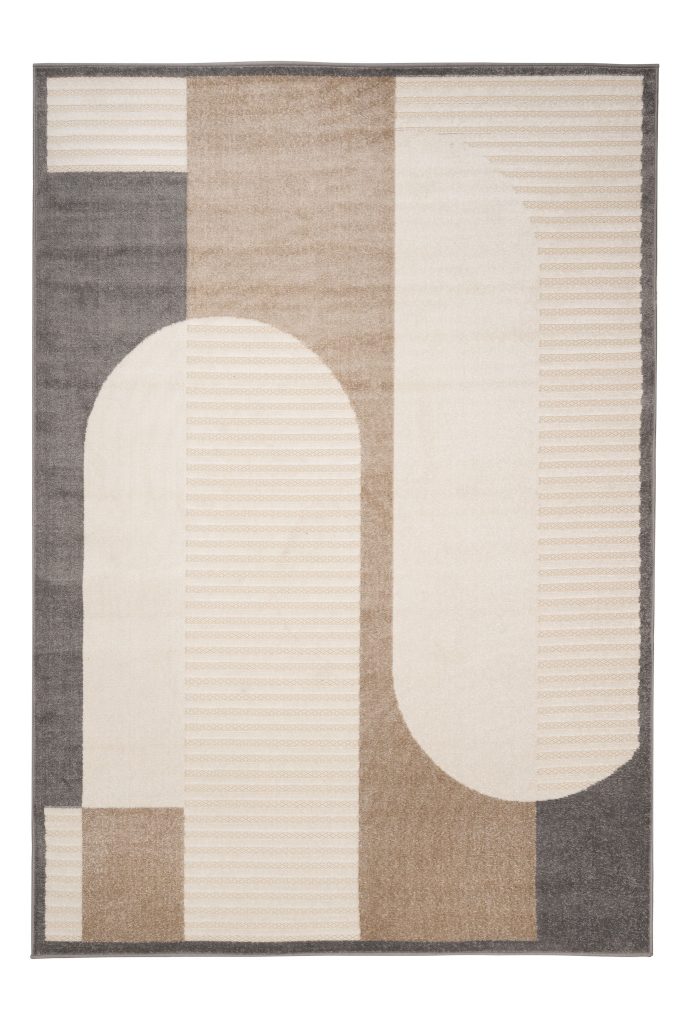 Teppich Outdoor Patio Creme Braun Grau