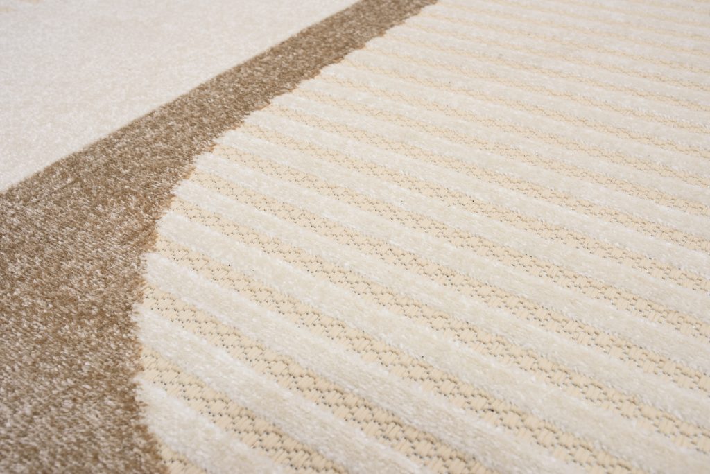 Teppich Outdoor Patio Creme Braun Grau