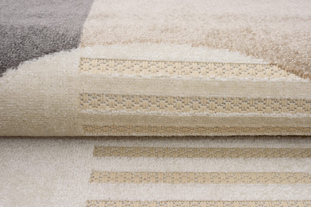 Teppich Outdoor Patio Creme Braun Grau
