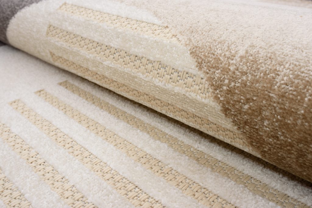 Teppich Outdoor Patio Creme Braun Grau