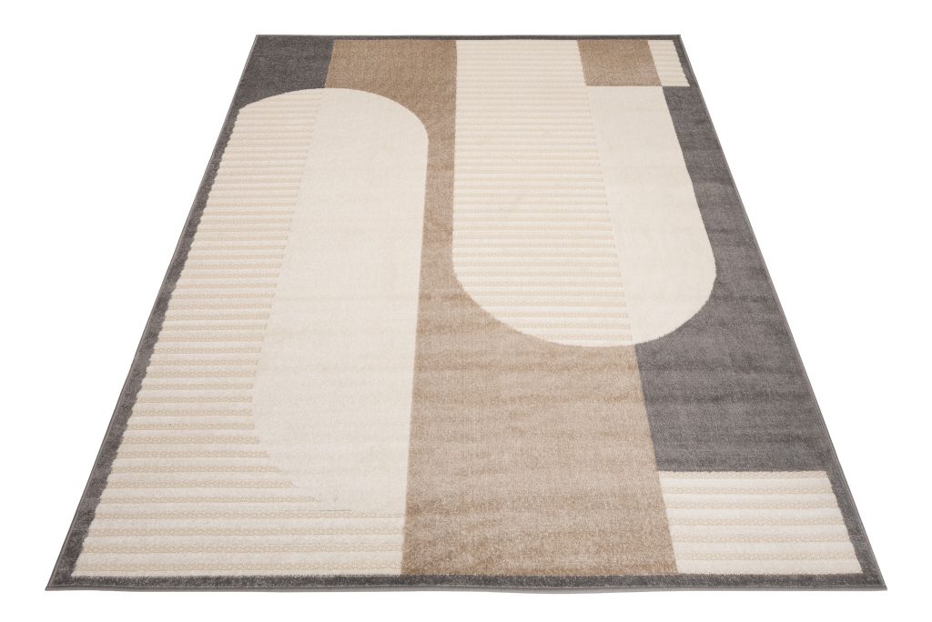 Teppich Outdoor Patio Creme Braun Grau