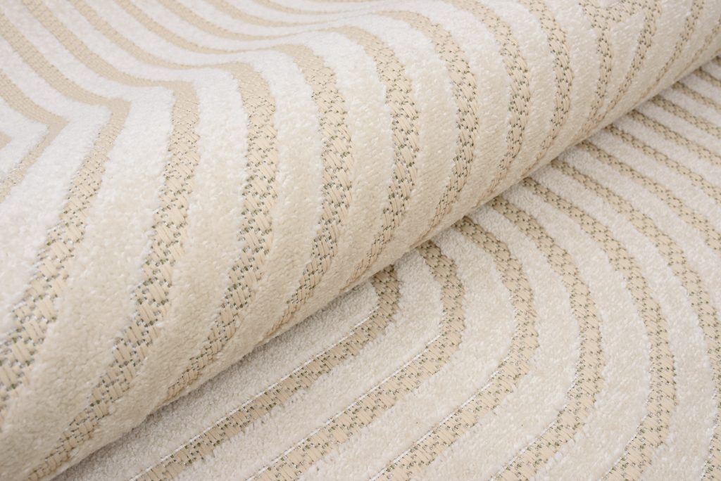 Teppich Outdoor Patio Creme Linien