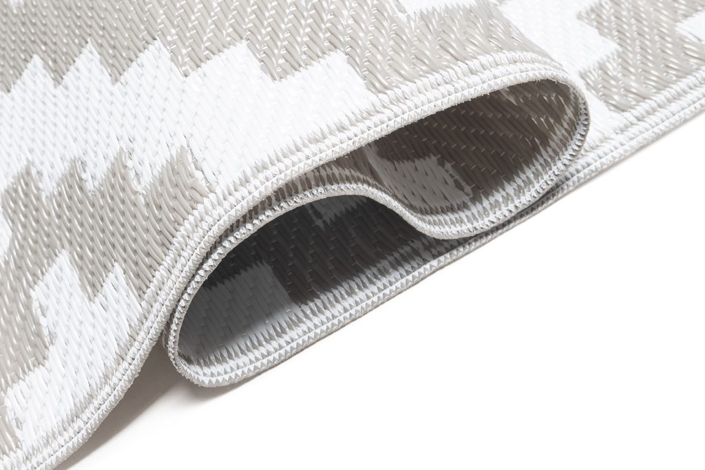 Teppich Ibiza Outdoor Beidseitig Wasserdicht Grau Weiß