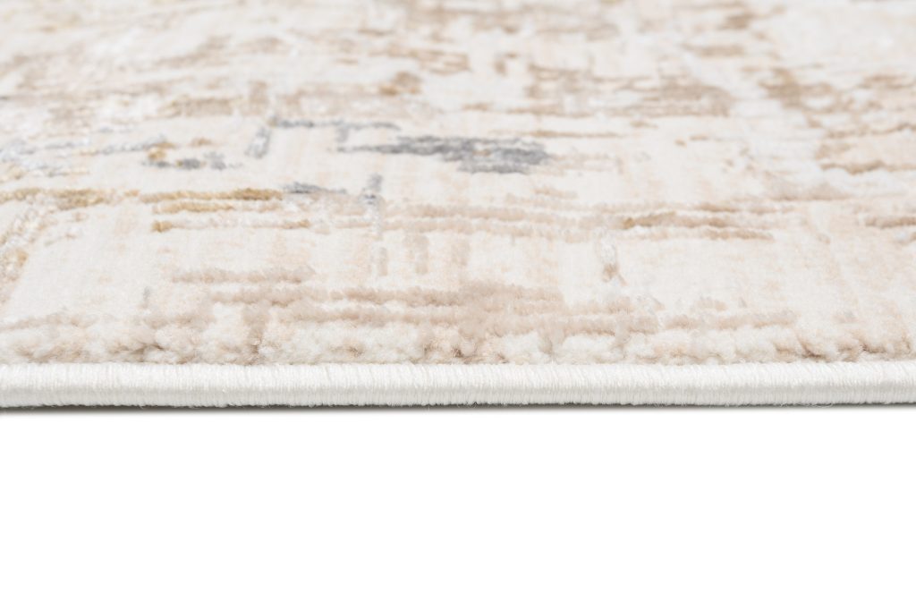 Teppich Hera Beige Creme Grau Abstrakt Streifen 3D-Effekt