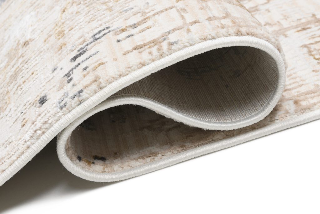 Teppich Hera Beige Creme Grau Abstrakt Streifen 3D-Effekt