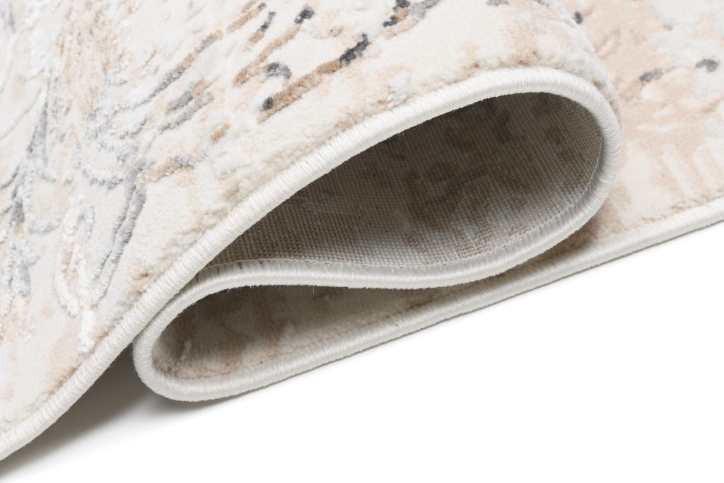 Teppich Hera Beige Creme Grau Vintage Ornamente 3D-Effekt