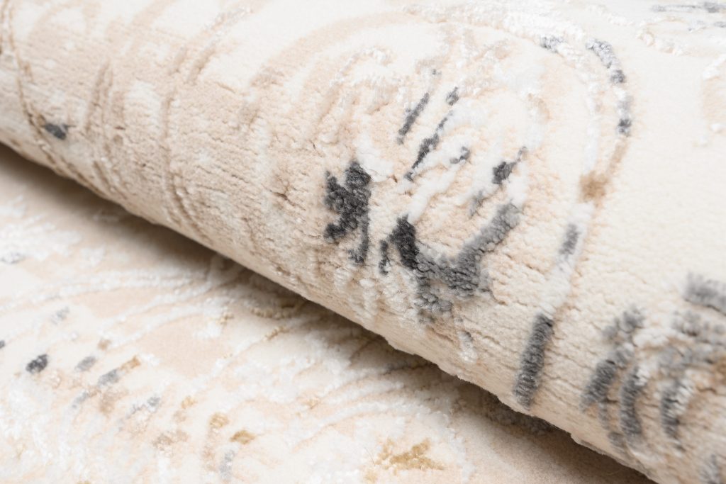 Teppich Hera Beige Creme Grau Vintage Ornamente 3D-Effekt